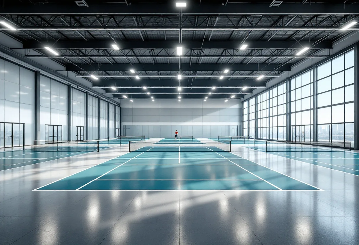 Indoor pickleball facility
